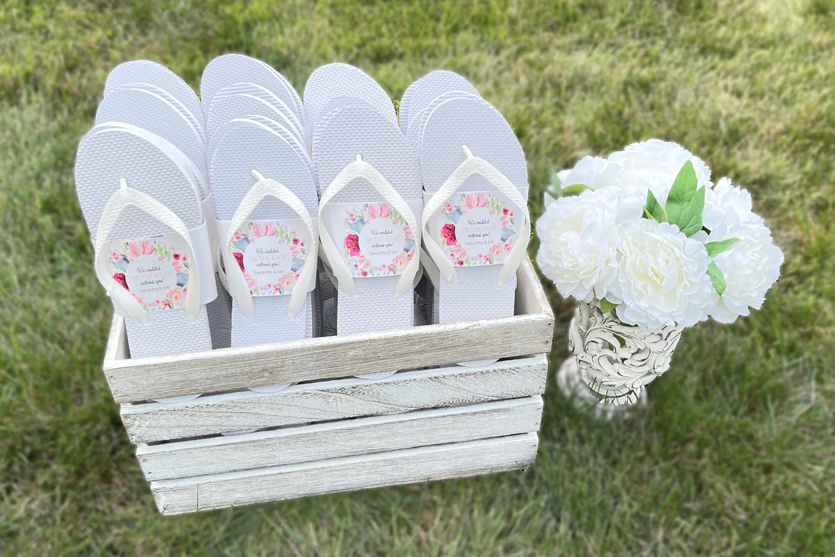 inexpensive flip flops for wedding